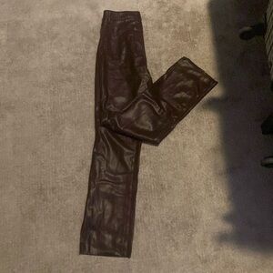 Burgundy Express Pleather Jeans